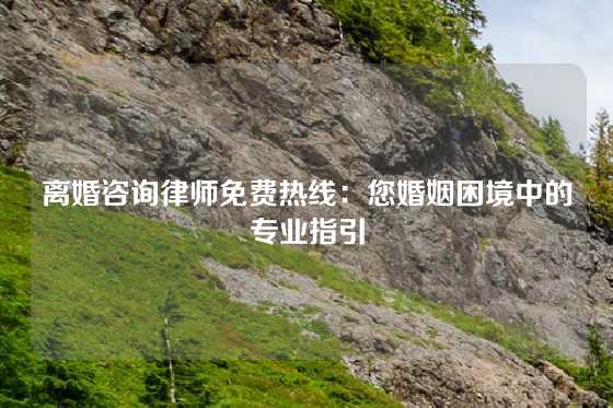 离婚咨询律师免费热线：您婚姻困境中的专业指引