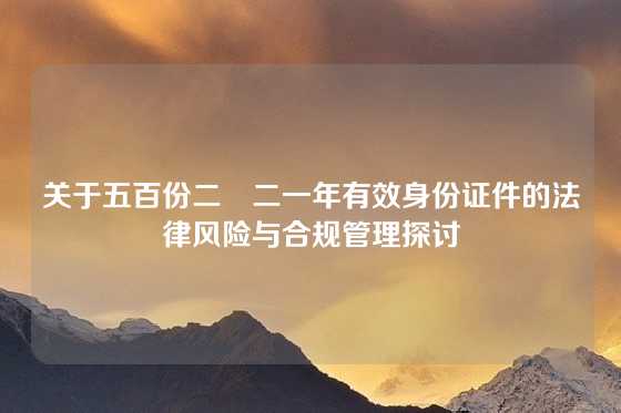 关于五百份二〇二一年有效身份证件的法律风险与合规管理探讨