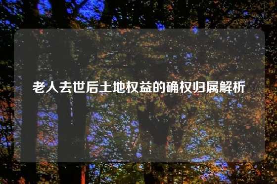 老人去世后土地权益的确权归属解析