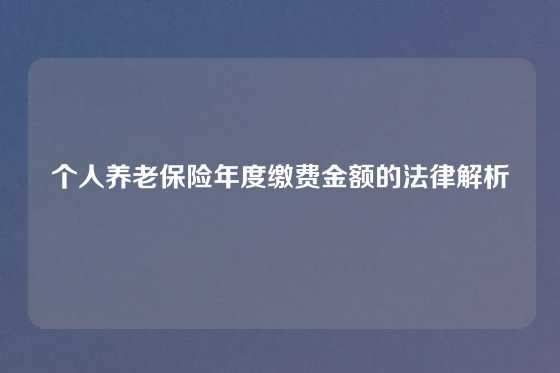 个人养老保险年度缴费金额的法律解析