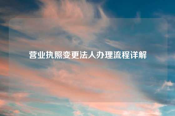 营业执照变更法人办理流程详解