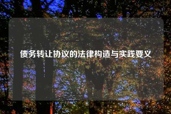 债务转让协议的法律构造与实践要义