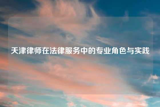 天津律师在法律服务中的专业角色与实践