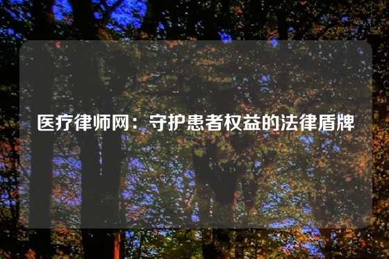 医疗律师网：守护患者权益的法律盾牌