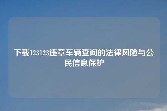 下载123123违章车辆查询的法律风险与公民信息保护