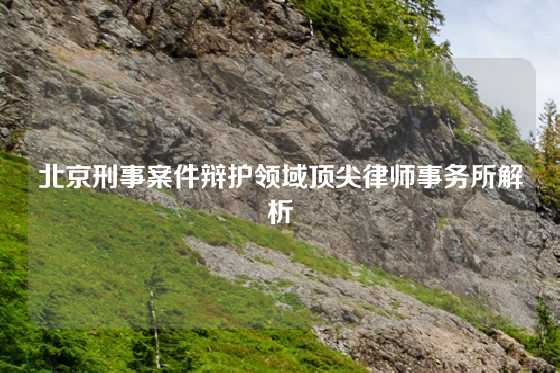 北京刑事案件辩护领域顶尖律师事务所解析