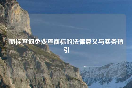 商标查询免费查商标的法律意义与实务指引