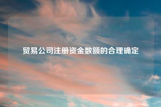 贸易公司注册资金数额的合理确定