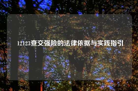  12123查交强险的法律依据与实践指引