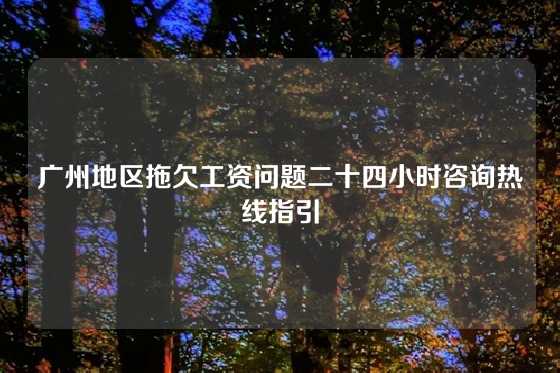 广州地区拖欠工资问题二十四小时咨询热线指引