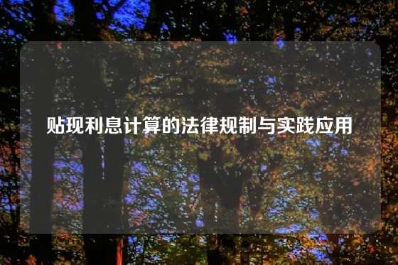 贴现利息计算的法律规制与实践应用