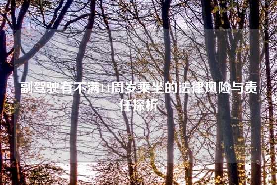 副驾驶有不满14周岁乘坐的法律风险与责任探析