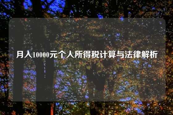 月入10000元个人所得税计算与法律解析
