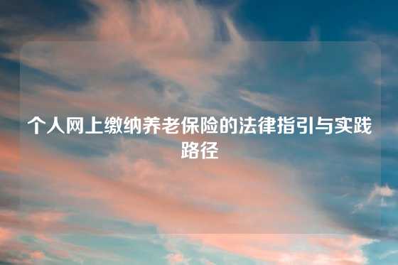 个人网上缴纳养老保险的法律指引与实践路径