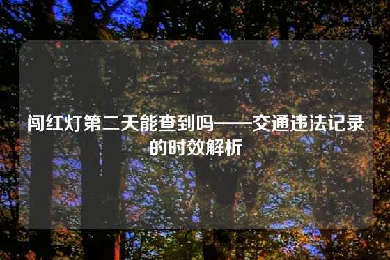 闯红灯第二天能查到吗——交通违法记录的时效解析