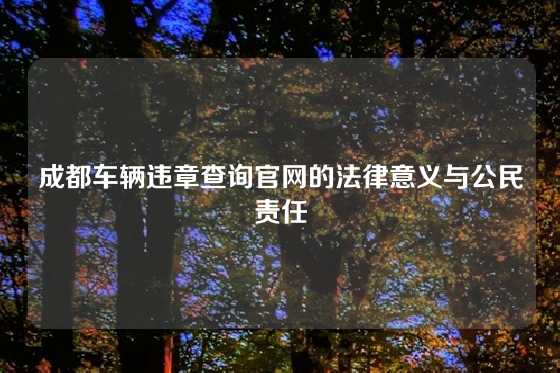 成都车辆违章查询官网的法律意义与公民责任