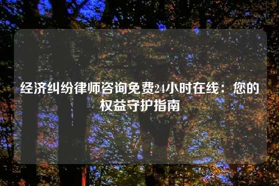 经济纠纷律师咨询免费24小时在线：您的权益守护指南