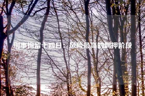 刑事拘留十四日：风险最高的羁押阶段