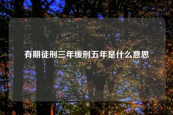 有期徒刑三年缓刑五年是什么意思