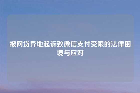 被网贷异地起诉致微信支付受限的法律困境与应对