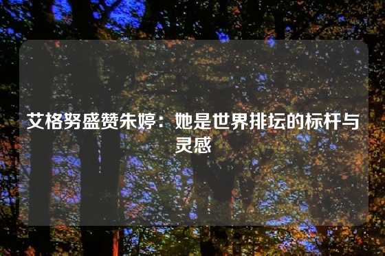 艾格努盛赞朱婷：她是世界排坛的标杆与灵感